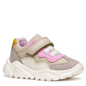 Pantofi sport fete Geox Ciufciuf Girl Beige/Dk Pink - B455QB/0FU22/C5378 - față