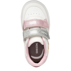 Pantofi sport fete Geox Eclyper Optic White Lt Lilac — vedere de sus