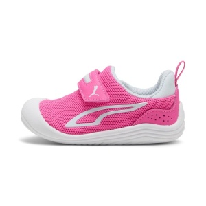 Pantofi sport pentru fete Puma Kitten Mesh V Inf Fluro Pink, model roz cu închidere velcro și talpă albă EVA, ideali pentru copii mici.