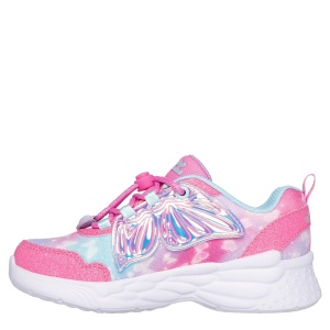 Pantofi sport fete Skechers Dream Racer Wing Brites Pink — vedere din față