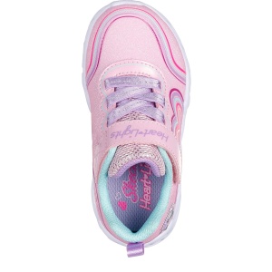 Pantofi sport fete Skechers Heart Lights Retro Heart Pink - Img 2
