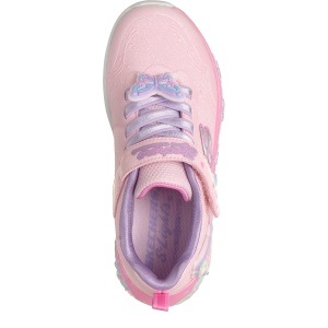 Pantofi sport fete Skechers S-Lights Butterfly Bliss Pink — vedere de sus