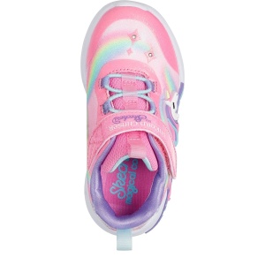 Pantofi sport fete Skechers S-Lights Unicorn Chaser Pink Multi mărimi 21-26 — vedere de sus