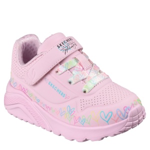 Pantofi sport fete Skechers Uno Lite Heart Craze Pink Multi — vedere în perspectivă