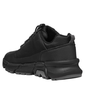 Pantofi sport impermeabili băieți Geox J Flexyper Plus Boy Black Dk Grey — vedere din spate