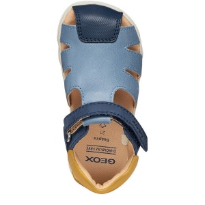 Sandale băieți Geox Sandal Steppieup Navy Ochreyellow — vedere de sus