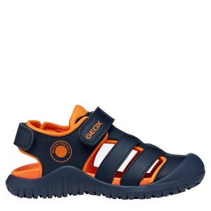 Sandale plajă băieți Geox Fusbetto Pro Bo Navy Orange