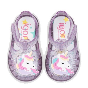 Sandale plajă fete Igor Tobby Unicornio Malva Multi Glitter - Img 3