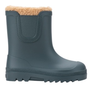 Cizme cauciuc imblanite baieti Verona Borreguito Gris Petroleo (barefoot+wide)