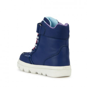 Geox Cizme imblanite impermeabile fete J Willaboom B ABX Navy Multicolor incaltaminte copii bigstep
