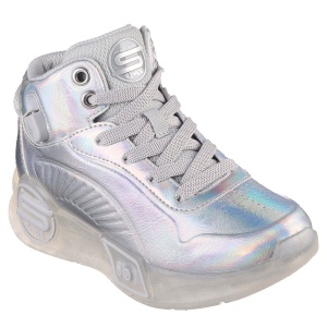 Ghete fete Skechers S-Lights Remix Pearlescent Silver - 71849