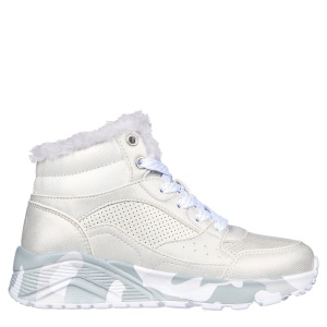 Ghete fete Skechers Uno Lite Camo Silver Gray