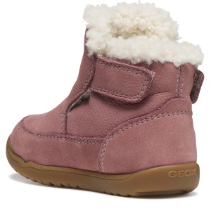 Ghete imblanite fete Macchia Girl Dk Pink Nubuc - B664PC/00033/C8006 - spate