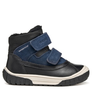 Ghete îmblănite impermeabile băieți Geox Omar WPF Black Navy