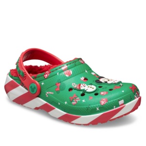 Papuci slapi Crocs Classic Mickey X-Mass Lined Clog incaltaminte copii bigstep
