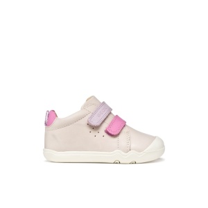 Geox Pantofi fete Steppieup Girl Ivory Dk Pink B4663A-000CL-C1698 incaltaminte primii pasi bigstep