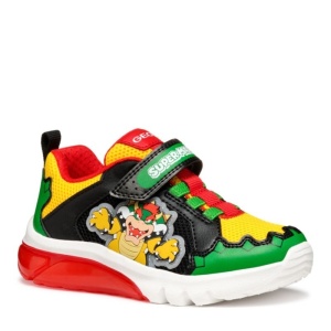 Geox Pantofi sport baieti Ciberdron Boy Green Red J55LBE-01454-C3221
