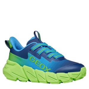 Pantofi sport băieți Geox Flexyper Fast Boy Lt Blue Lime — vedere în perspectivă