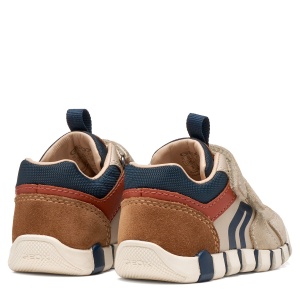 Pantofi sport băieți Geox Iupidoo Boy Lt Taupe/Orange - B3555D/05422/C6181 - perechea spate