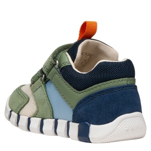 Pantofi sport băieți Geox Iupidoo Boy Olive Navy — vedere din spate