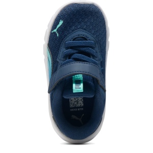 Pantofi sport băieți Puma FlexFocus Modern Blaze Fade AC+ Inf Persian Blue-Intense Mint - vedere de sus și talpa - 313849/02