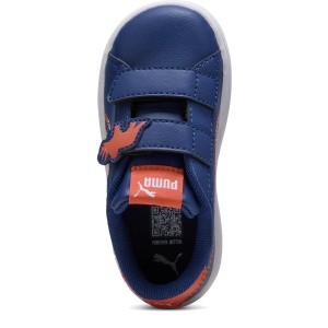 Pantofi sport băieți Puma Smash 3.0 Dino Blue Jewel — vedere de sus și talpa