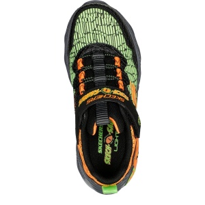 Pantofi sport băieți Skechers Dino Lights Black Orange — vedere de sus