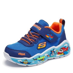 Pantofi sport băieți Skechers Play Scene Blue Navy — vedere laterală detaliată