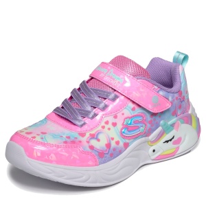 Pantofi sport fete cu luminițe Skechers Heart Sparkles Pink — vedere laterală detaliată