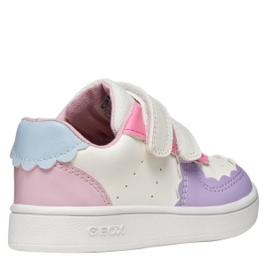 Pantofi sport fete Geox Eclyper Girl Optic White Lt Lilac — vedere din față