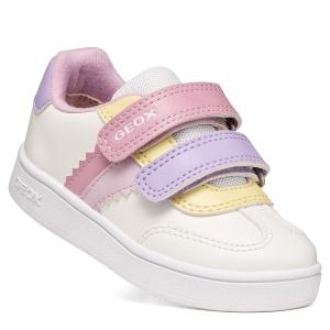 Pantofi sport fete Geox Eclyper Girl Optic White/Nude - B665MA/000BC/C1R8Z - unghi