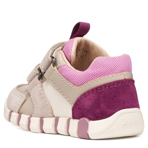 Pantofi sport fete Geox Iupidoo Girl Beige/Dk Pink - B3558C/05422/C5378 - spate