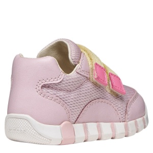 Pantofi sport fete Geox Iupidoo Pink Lt Yellow — vedere din față