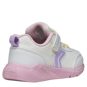 Pantofi sport fete Geox Sprintye Girl White Pink — vedere din față