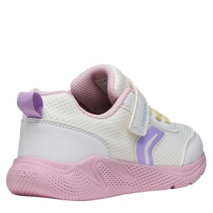 Pantofi sport fete Geox Sprintye White Pink — vedere din față