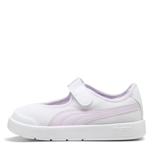 Pantofi sport fete Puma Courtflex v3 Lina V PS White Lilac — vedere laterală