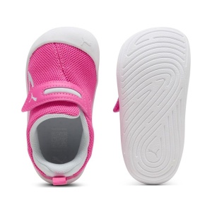 Pantofi sport pentru fete Puma Kitten Mesh V Inf Fluro Pink, model roz cu închidere velcro și talpă albă EVA, ideali pentru copii mici.