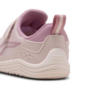 Pantof sport pentru fete Puma, model Kitten SL V Inf Mauve Mist, roz pal, exterior din piele sintetica, interior textil, cu velcro, talpă antialunecare, flexibila, din cauciuc și logo lateral, potriviti pentru primii pasi