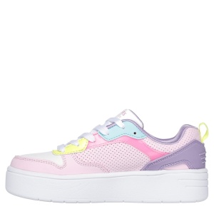 Pantofi sport fete Skechers Court High Classic Crush Pink Multi - Img 3