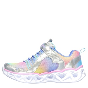 Pantofi sport Fete Skechers Heart Lights Rainbow Lux Silver Multi - Img 3