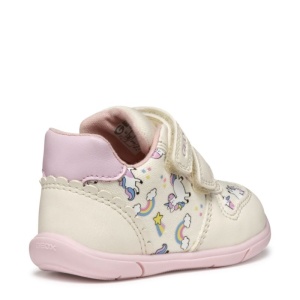 Geox Pantofi sport fete Zapito Girl Ivory Pink B556DA-0AW54-C0175