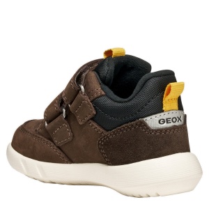 Pantofi sport Geox impermeabili Hyroo Brown Cotton Black — vedere din spate