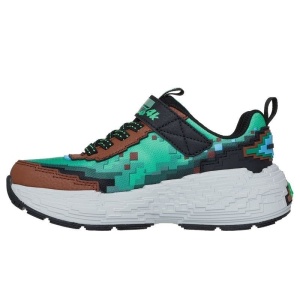 Pantofi sport baieti Skechers Mega Craft 4K Brown Green L, talpa anti alunecare din cauciuc, captuseala din material textil, exterior din material sintetic, inchidere reglabila cu scai, protectie varf