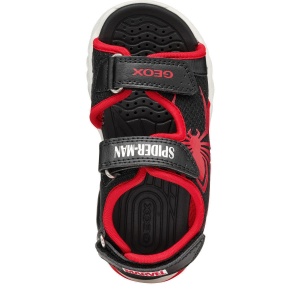 Sandale băieți Geox Ciberdron Black Red — vedere de sus