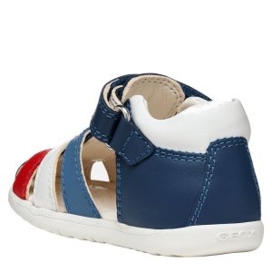 Sandale băieți Geox Macchia Boy Avio White — vedere din spate