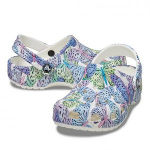 Crocs Sandale plaja Fete Classic Butterfly Clog K White incaltaminte copii bigstep