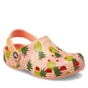 Sandale plaja fete Classic Crocs Pool Party Clog K Papaya - Img 2