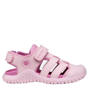 Sandale plajă fete Geox Fusbetto Pro Gi Pink Dk Pink