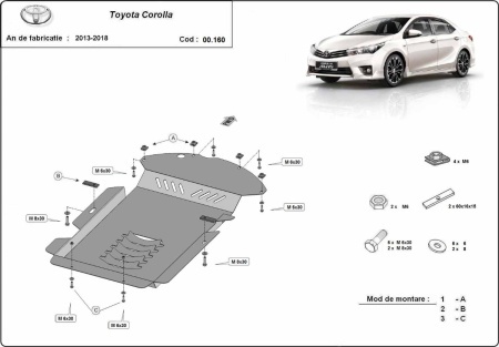 Scut antifurt catalizator pentru Toyota Corolla 2013 - 2018 - Img 3