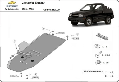 Scut cutie de viteză din aluminiu Chevrolet Tracker 1999 - 2005 - Img 3